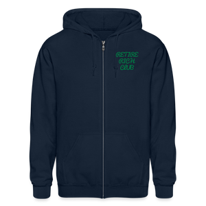 Retire Rich Club Zip Hoodie - navy